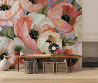 Impressionist Poppy Bloom Field Wall Mural