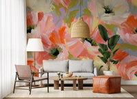 Impressionist Poppy Garden Wall Mural