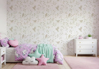 Minimalist Garden Birds in Soft Taupe Wallpaper⁠