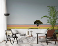 Minimalist Desert Oasis Landscape Wall Mural