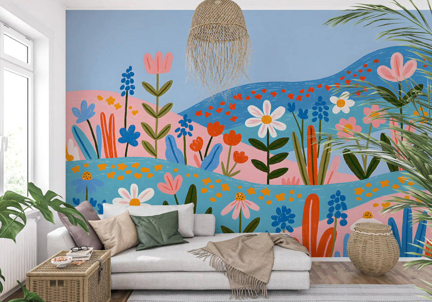 Bohemian Spring Meadow Landscape Wall Mural