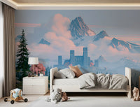 Enchanted Highland Fortress Landscape Wall Mural