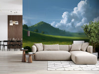 Rolling Green Hills and Summer Skies Wall Mural