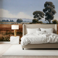 Serene Meadow Wildlife Landscape Wall Mural
