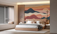 Desert Sunset Mountain Landscape Wall Mural