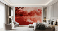 Ethereal Red Temple Waters Wall Mural
