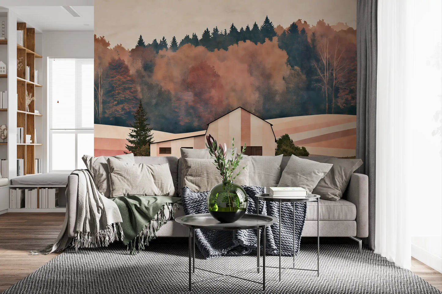 Rustic Autumnal Barn Countryside Wall Mural