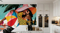 Chic Summer Leisure Illustration Wall Mural