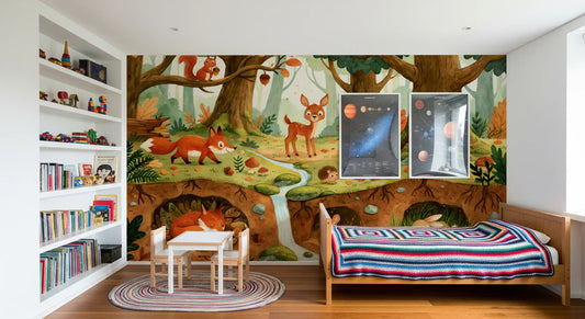 Woodland Creatures Forest Life Wall Mural