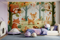 Forest Friends and Autumn Foliage Wall Mural