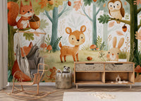 Forest Friends and Autumn Foliage Wall Mural