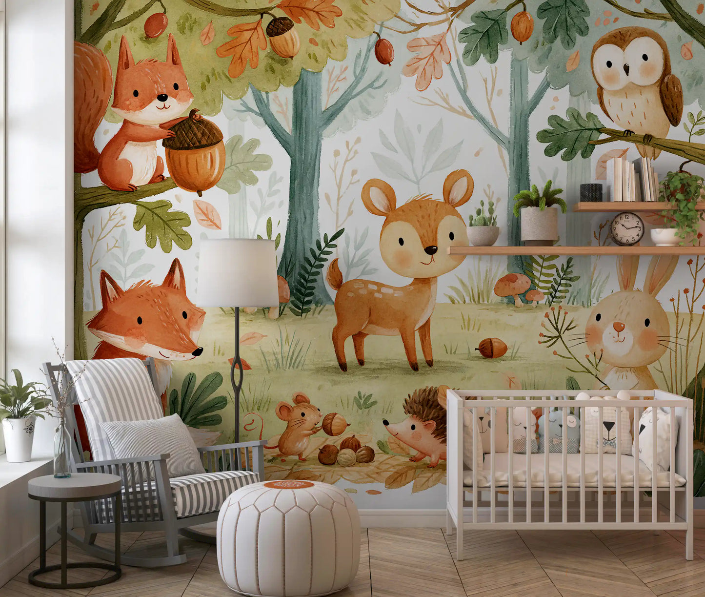 Forest Friends and Autumn Foliage Wall Mural