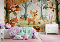 Forest Friends and Autumn Foliage Wall Mural