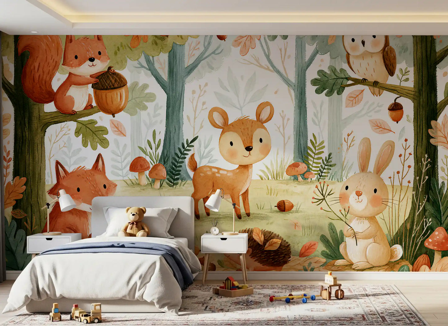 Forest Friends and Autumn Foliage Wall Mural