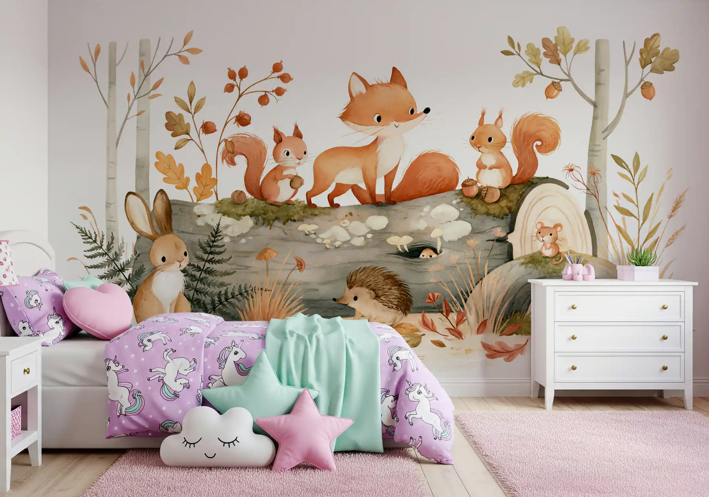 Forest Friends Woodland Gathering Wall Mural