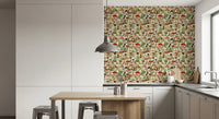 Rustic Toadstool and Woodland Meadow Flora Wallpaper⁠