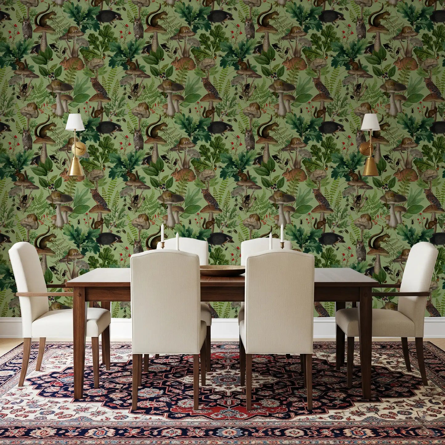 Botanical Woodland Mushroom Grove Wallpaper⁠