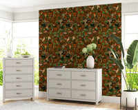Rustic Woodland Creatures and Fungi Tapestry Wallpaper⁠
