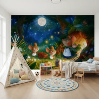 Midnight Forest Mouse Gathering Wall Mural