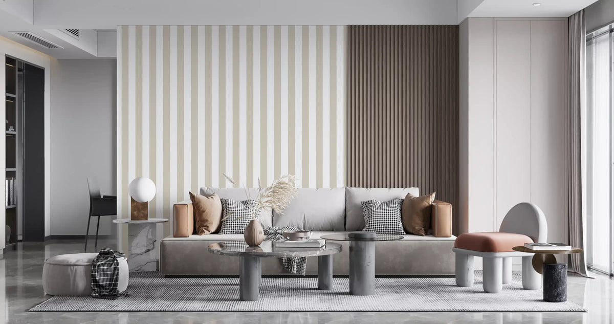 Classic Neutral Vertical Stripes Wallpaper⁠