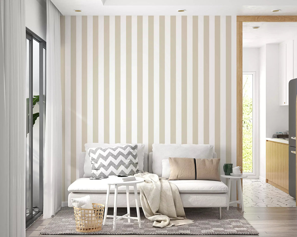 Classic Neutral Vertical Stripes Wallpaper⁠