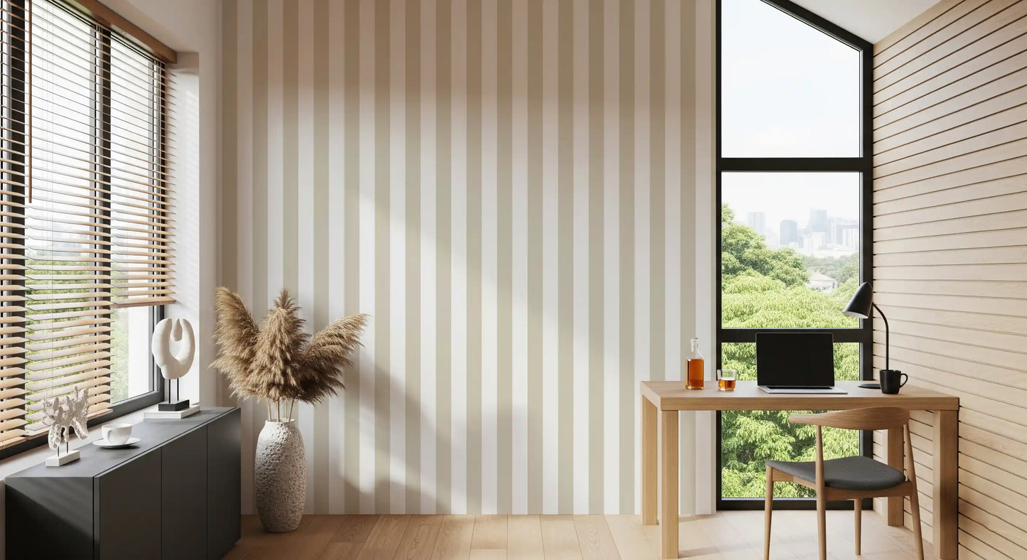 Classic Neutral Vertical Stripes Wallpaper⁠