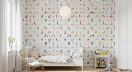 Fairytale Meadow in Blue Wallpaper⁠