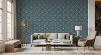 Midnight Lotus Bloom Geometric Wallpaper⁠