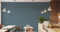 Midnight Lotus Bloom Geometric Wallpaper⁠