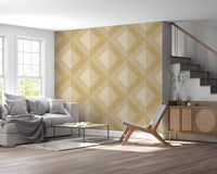Golden Geometric Diamond Motif Wallpaper⁠