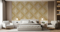 Golden Geometric Diamond Motif Wallpaper⁠