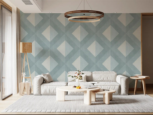 Cerulean Geometric Diamond Layer Wallpaper⁠