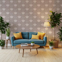 Minimalist Botanical Blossom Taupe Wallpaper⁠