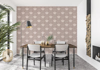 Minimalist Botanical Blossom Taupe Wallpaper⁠