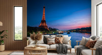 Parisian River Nightscape Wall Mural