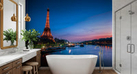 Parisian River Nightscape Wall Mural