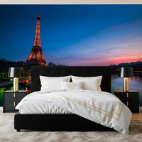 Parisian River Nightscape Wall Mural