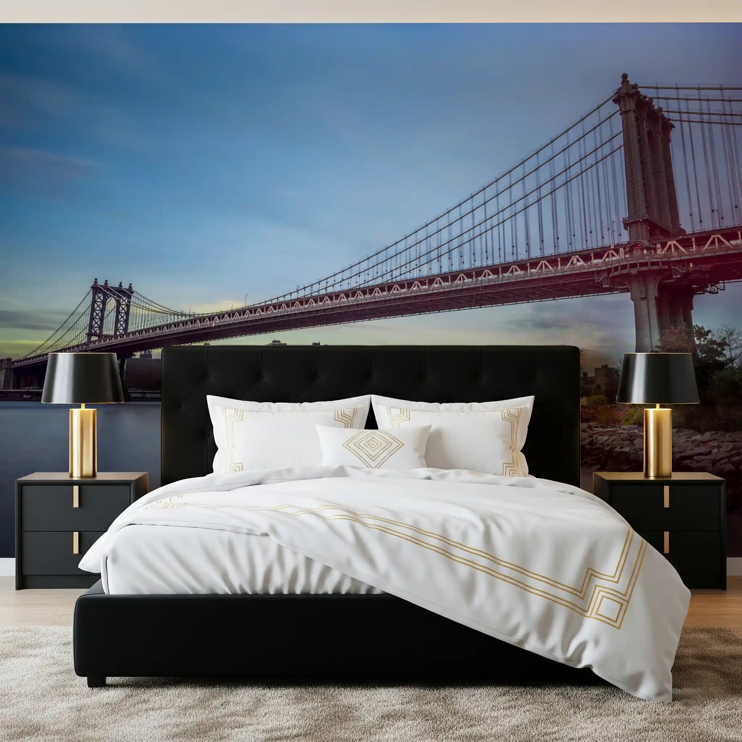 Architectural Bridge Horizon Wall Mural