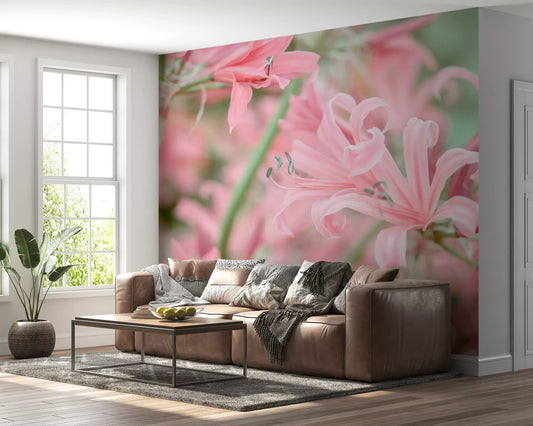 Abstract Pink Petal Layers Wall Mural