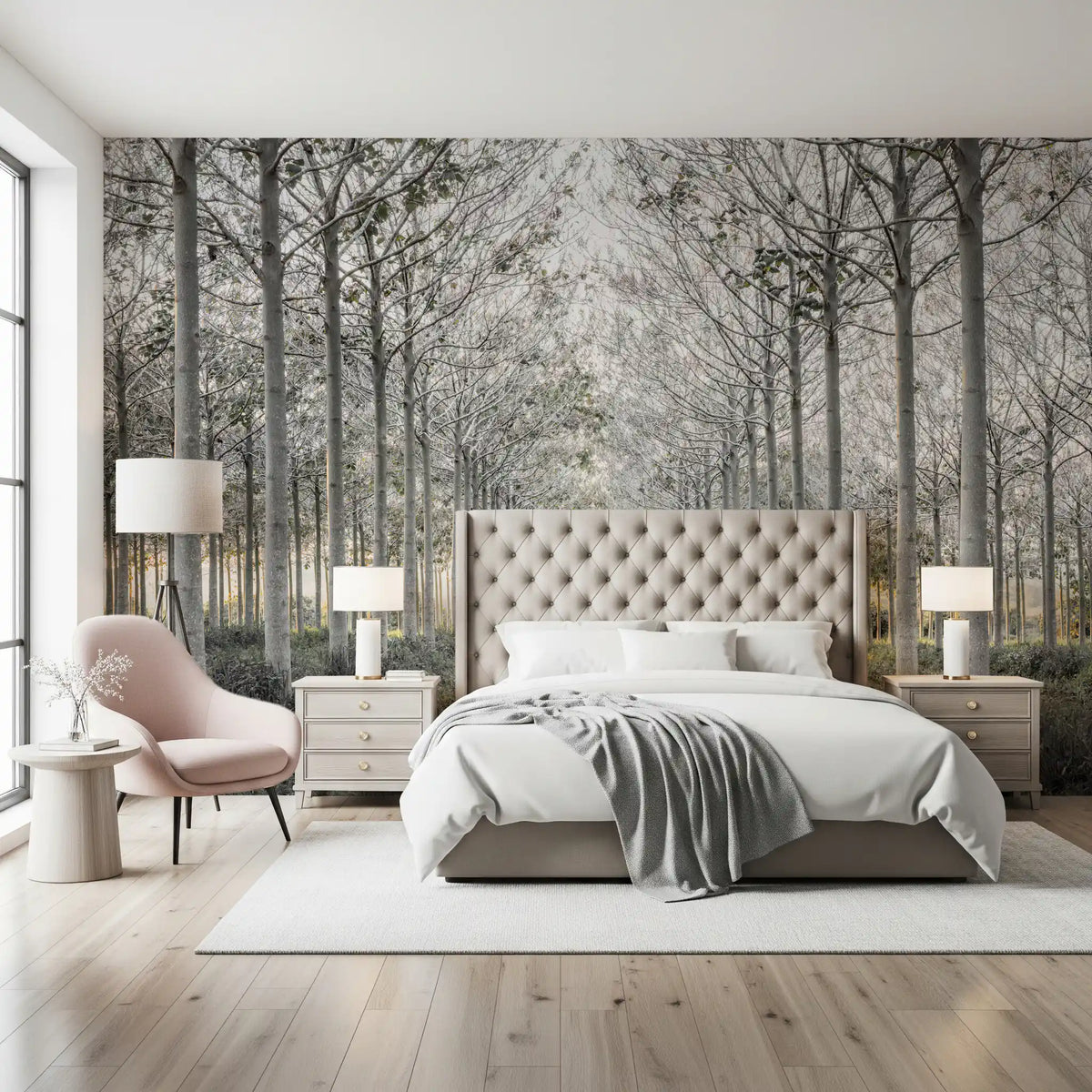 Minimalist Woodland Perspective Wall Mural