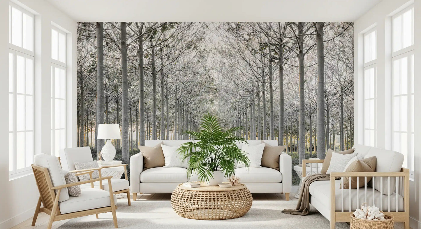 Minimalist Woodland Perspective Wall Mural