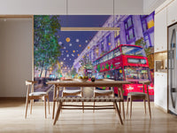 Kitchen diner showing the festive London wallpaper on the main wall GD13045