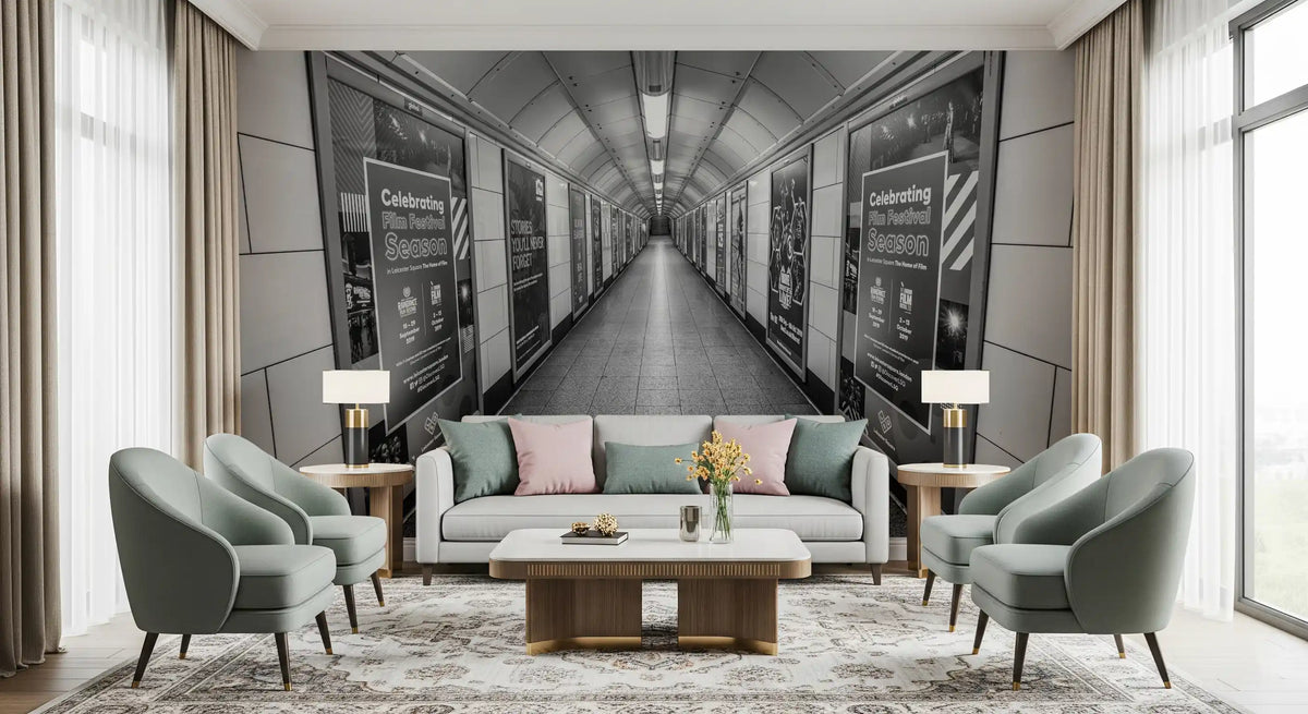 Subterranean Transit Corridor Wall Mural