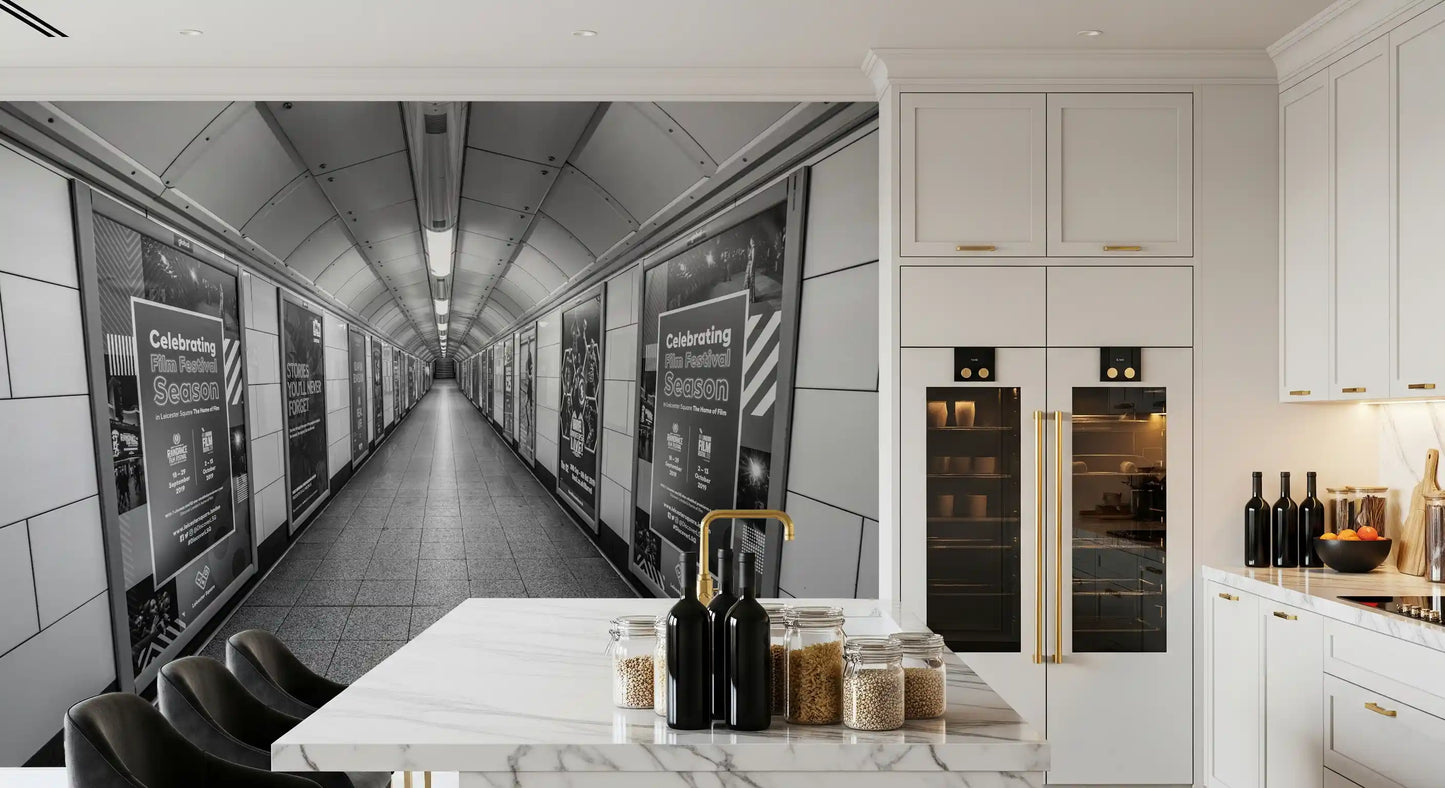 Subterranean Transit Corridor Wall Mural