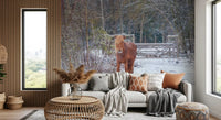 Rustic Winter Woodland Pony Wall Mural