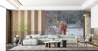 Rustic Winter Woodland Pony Wall Mural