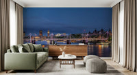 Evening Lights over the River Thames Wall Mural