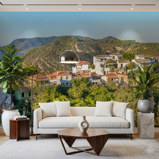 Sun-Kissed Aegean Hillside Retreat Wall Mural