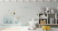 Arctic Polar Bear Family Wall Mural