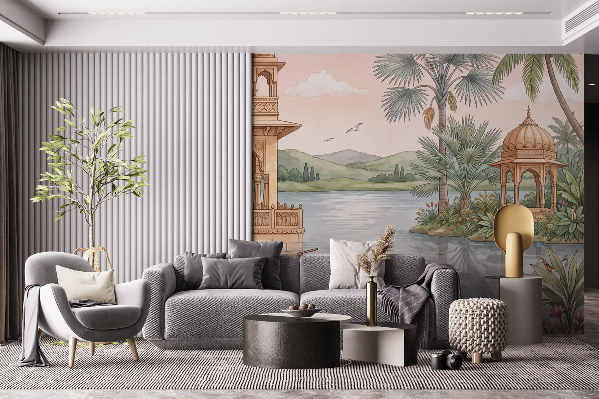 The Lotus Lake Palace Wall Mural